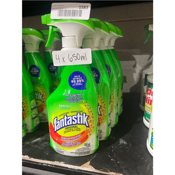 Fantastik All Purpose Cleaner 650 mL, Lot of 4 Bottles