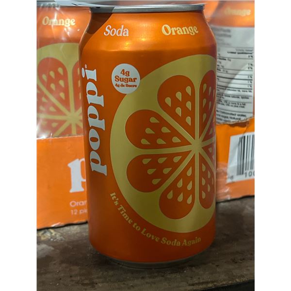 Poppi Orange Soda, 12 Cans, 355ml Each
