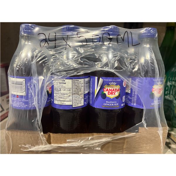 24 Bottles of Canada Dry Blackberry Ginger Ale, 500 mL per Bottle