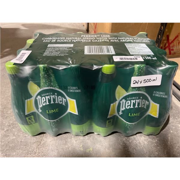 Perrier Lime Carbonated Natural Spring Water, 24 x 500 mL