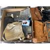 Image 2 : BOX OF PURSES WITH SLEEP HEADPHONES ETC AND TABLE LAMP