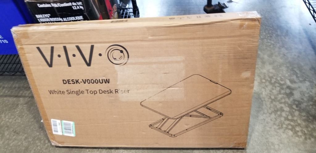 Single Desk Riser VIVO WHITE SINGLE TOP DESK RISER