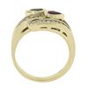 Image 7 : 14K Yellow Gold 0.96 ctw Ruby, Sapphire & Diamonds Moi Et Toi Bypass Band Ring