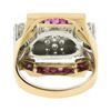 Image 7 : Unique Vintage Retro 14k Gold & Platinum 2.75 ctw Diamond & Ruby Insert Ring Set