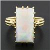 Image 2 : Vintage Handmade 18k Gold Rectangular Cabochon Cut Opal Solitaire Cocktail Ring