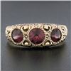 Image 2 : Antique Victorian 14k Gold 1.80 ctw Bezel Rhodolite Garnet Textured Repousse Rin