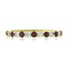 Image 4 : 14K Gold 0.53 ctw Alternating Round Brilliant Ruby & Diamond Prong Stack Band Ri