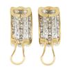 Image 6 : 18K Gold 2.3 ctw Channel Princess & Burnish Round Diamond 5 Row Cuff Omega Earri