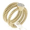 Image 9 : Estate 18k TT Gold 0.20 ctw Diamond Flexible Coiled Stack Look Wide Band Ring