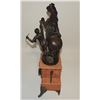 Image 13 : #20  ANTIQUE BRONZE HORSE STATUE CLOCK ON BASE