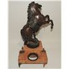 Image 14 : #20  ANTIQUE BRONZE HORSE STATUE CLOCK ON BASE