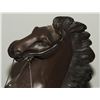 Image 2 : #20  ANTIQUE BRONZE HORSE STATUE CLOCK ON BASE