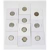 Image 1 : #43 LOT 10 TEN CENT SILVER DIMES CANADA ASSORTED