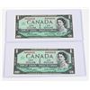 Image 1 : #63  LOT 2 1967 CANADA ONE DOLLAR BILLS SEQUENTIAL