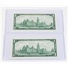 Image 2 : #63  LOT 2 1967 CANADA ONE DOLLAR BILLS SEQUENTIAL