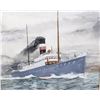 Image 4 : #165 1912 SIGNED WATERCOLOR STEAMSHIP ART PAIR