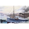 Image 6 : #165 1912 SIGNED WATERCOLOR STEAMSHIP ART PAIR