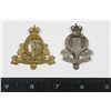Image 1 : #288 CANADIAN CAP BADGE LOT RCCOS RCOC LOT OF 2