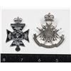 Image 1 : #307 LOT OF 2 CAP BADGES VOLTIGEURS DE QUEBEC +