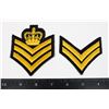 Image 1 : #368  LOT OF TWO CHEVRON INSIGNIA QUEENS CROWN