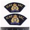 Image 1 : #436  RCMP GRC SHOULDER TITLE PATCH PAIR VARIATION