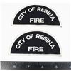 Image 1 : #444 PAIR CITY OF REGINA FIRE PATCHES CRESTS CLOTH