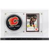 Image 1 : #1106 2002 JAROME IGINLA CALGARY FLAMES PUCK/CARD