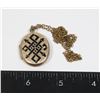Image 1 : #1247 ANTIQUE LOCKET WITH CHAIN AND PHOTOS 1900'S