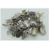 Image 2 : #1253 104 GRAMS STERLING SILVER 46 CHARM BRACELET