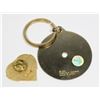 Image 2 : #1409 ELVIS PRESLEY RECORD KEYCHAIN AND HEART PIN