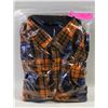 Image 1 : NEW LARGE ORANGE BLUE FLANNEL JACKET