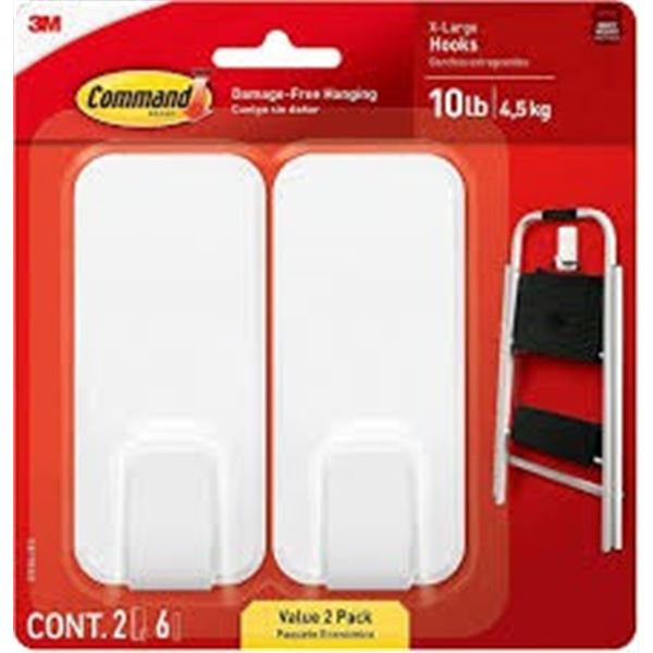 NEW 2 PACK 3M COMMAND XL HOOKS
