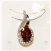 Image 1 : #127-NATURAL PHODOLITE GARNET & CZ PENDANT