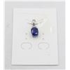 Image 1 : #80-NATURAL BLUE SAPPHIRE & CZ PENDANT