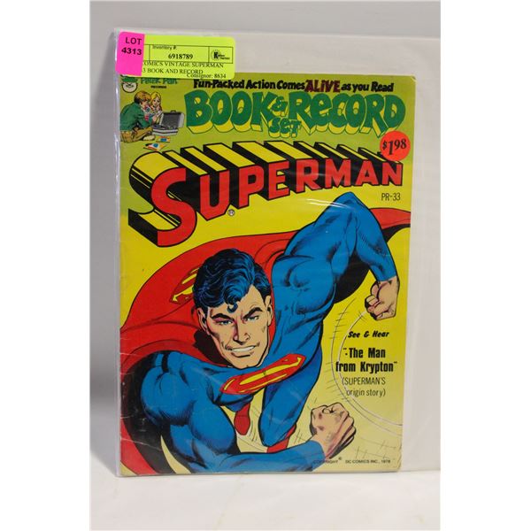 DC COMICS VINTAGE SUPERMAN PR-33 BOOK AND RECORD