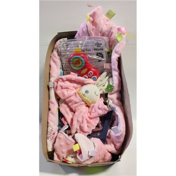 BABY QUILT AND ASSORTED BABY ITEMS