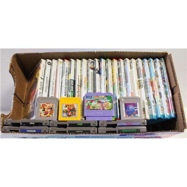 BOX OF VIDEO GAMES; WII / NINTENDO & GAMEBOY