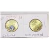 Image 1 : UNC 2X $1 LOONIES 1X COLORED 1X NON-COLORED