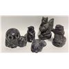 Image 1 : 5 WOLF ORIGINALS SOAPSTONE SCULPTURES MADE IN
