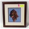 Image 1 : 11"X12" NEEDLEPOINT FRAMED DASHHOUND DOG