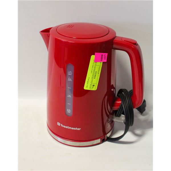 RED TOASTMASTER KETTLE WITH AUTO SHUT-OFF