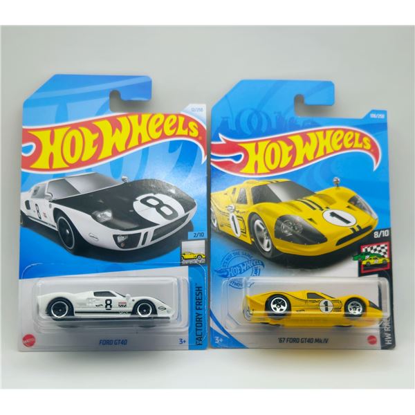 LOT OF 2 HOT WHEELS FORD GT40 YELLOW & YELLOW