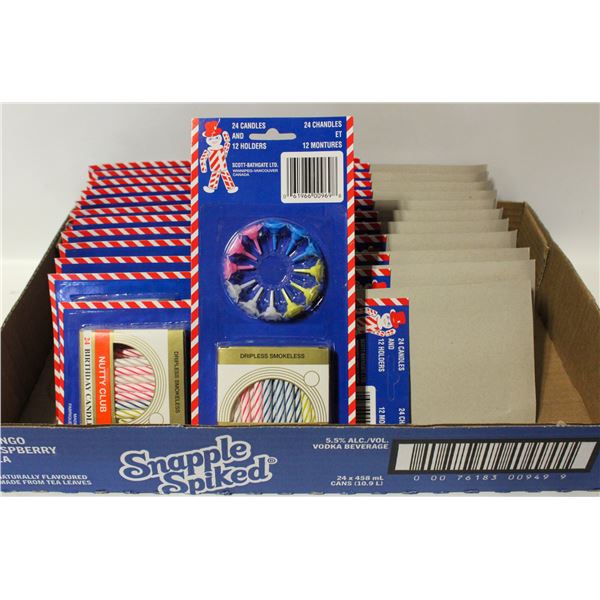 CASE OF 24 NEW BIRTHDAY CAKE CANDLES &