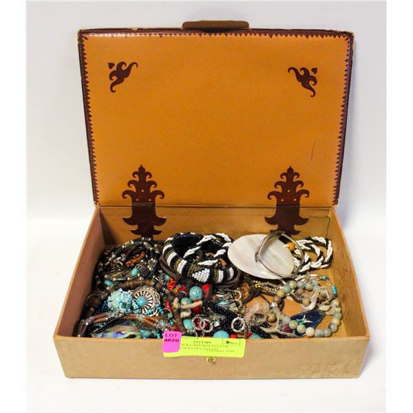 VINTAGE R.C.M.P BOX FULL OF NATIVE JEWELRY-ESTATE