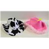 Image 1 : COWPRINT & FEATHER TRIM PINK COWBOY HATS