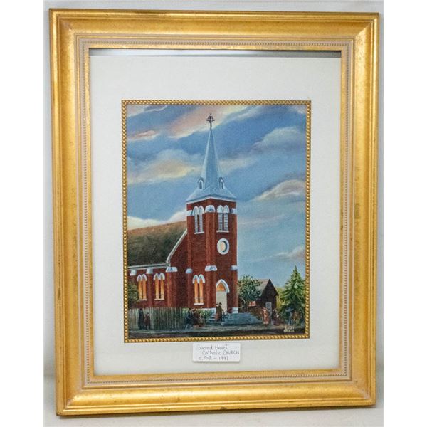WRAPPED -   FRAMED CATHOLIC CHURCH PRINT (BY JUDI