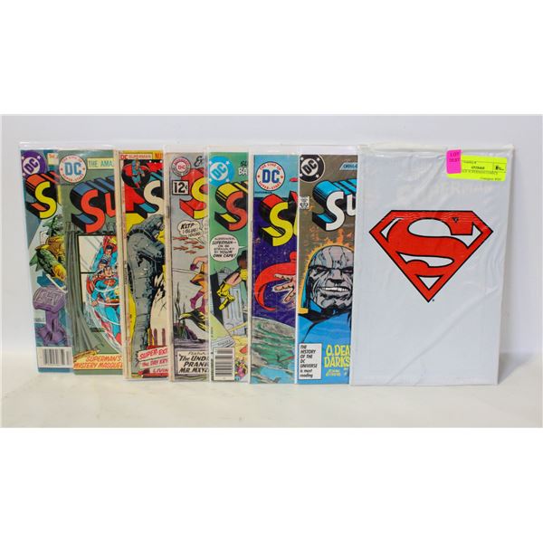 8 VINTAGE SUPERMAN COMICS