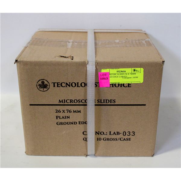 MICROSCOPE SLIDES 26 X 76MM GROUND EDGE LAB-033