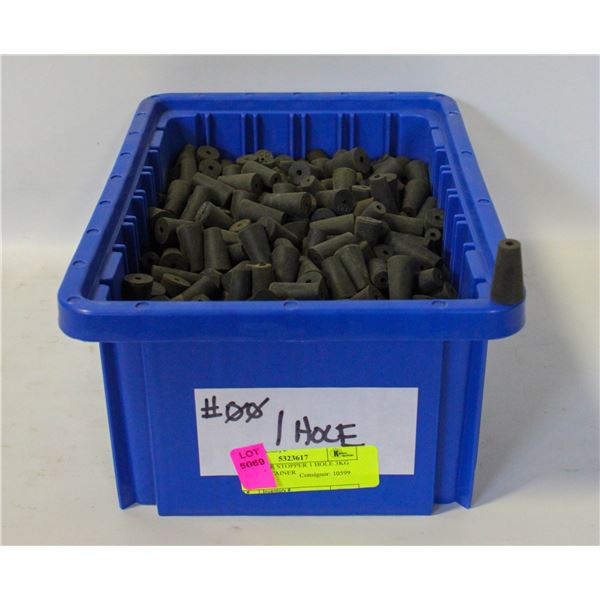 #00 RUBBER STOPPER 1 HOLE 3KG WITH CONTAINER