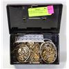 Image 1 : VINTAGE METAL BOX FULL OF ESTATE JEWELRY-ESTATE